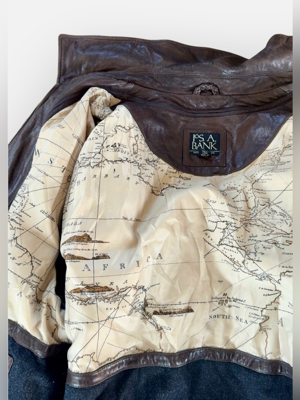 VINTAGE GENUINE LEATHER JACKET SIZE XL LONG